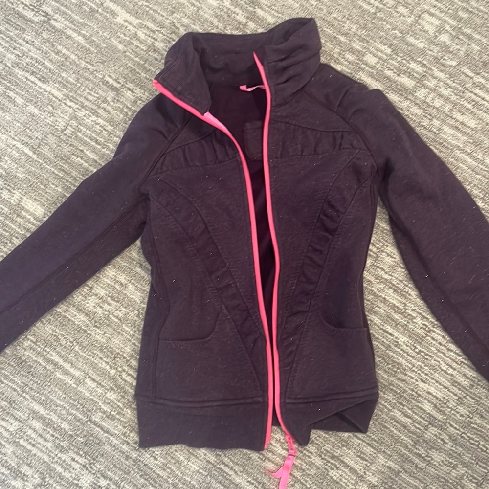 ivivva purple sparkly soft zip up jacket